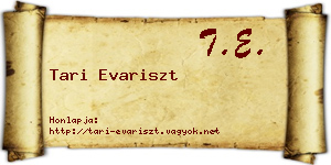 Tari Evariszt névjegykártya